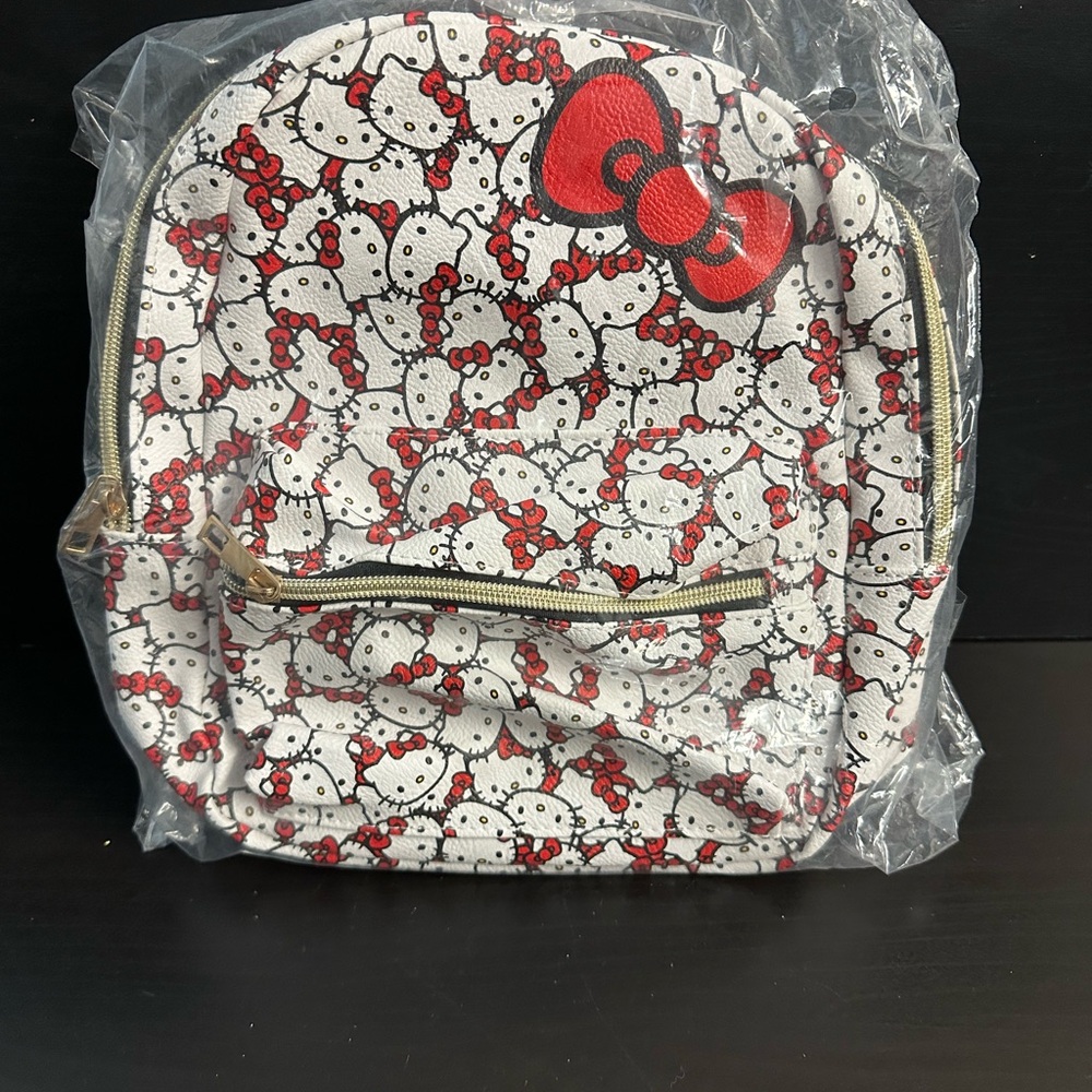Hello Kitty Red and White Patterned Backpack